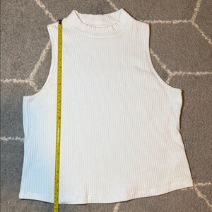 Sleeveless Ribbed White Top Old Navy